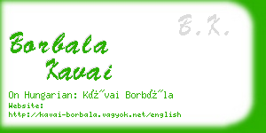 borbala kavai business card